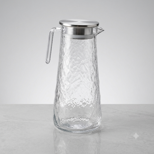 Textured Plexi Juice Dispenser with Stainless Steel Lid - 1600ml