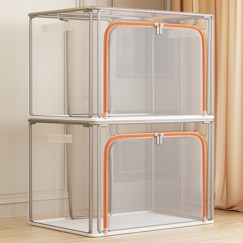 Foldable Fabric Storage Box - Orange zipper - 24 Liters