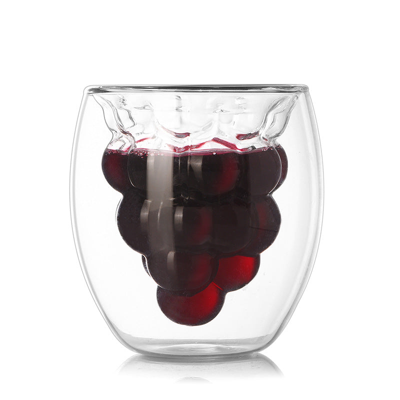 Grape 3D Double Wall Glass Cup - 250ml
