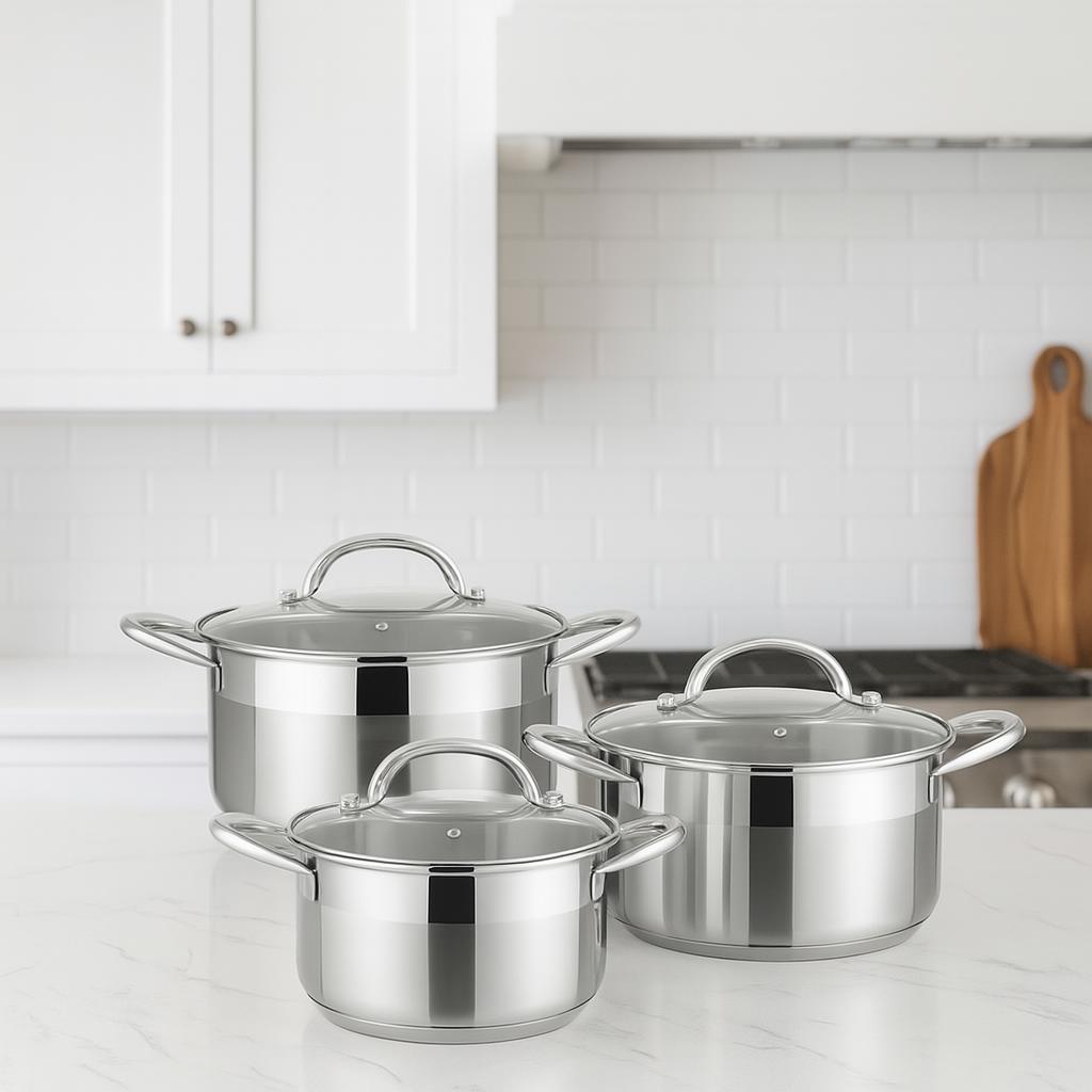 Stainless Steel Cookware Set - 3 PCS