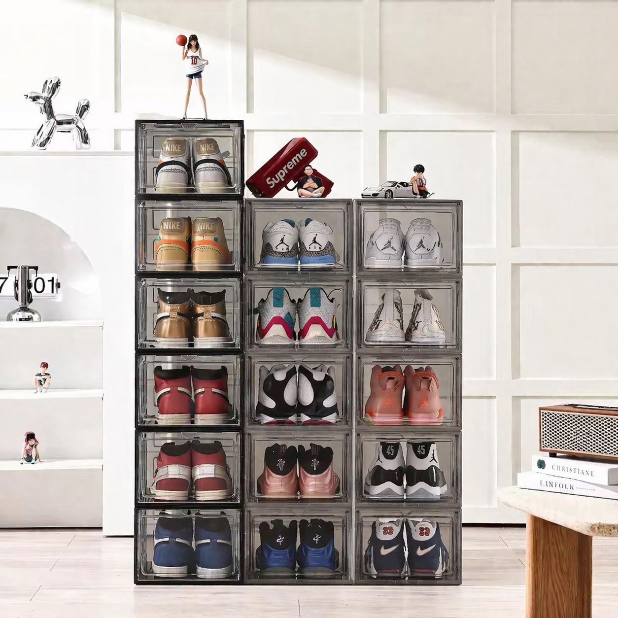 6-Layer Transparent Shoe Storage Boxes - Stackable