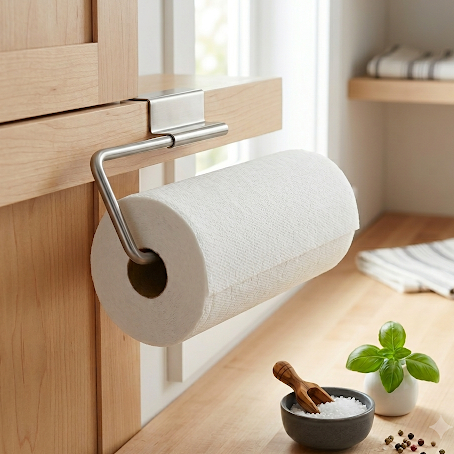 Stainless Steel Over-Cabinet Paper Towel Holder - No drill