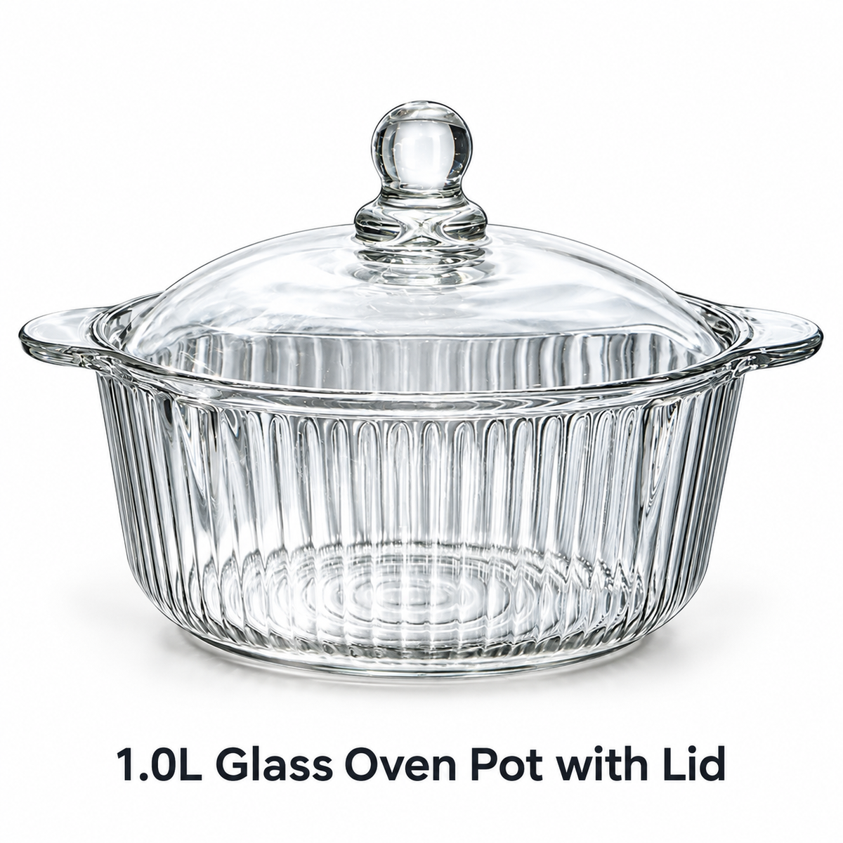 1.0L Heat-Resistant Glass Oven Pot with Lid