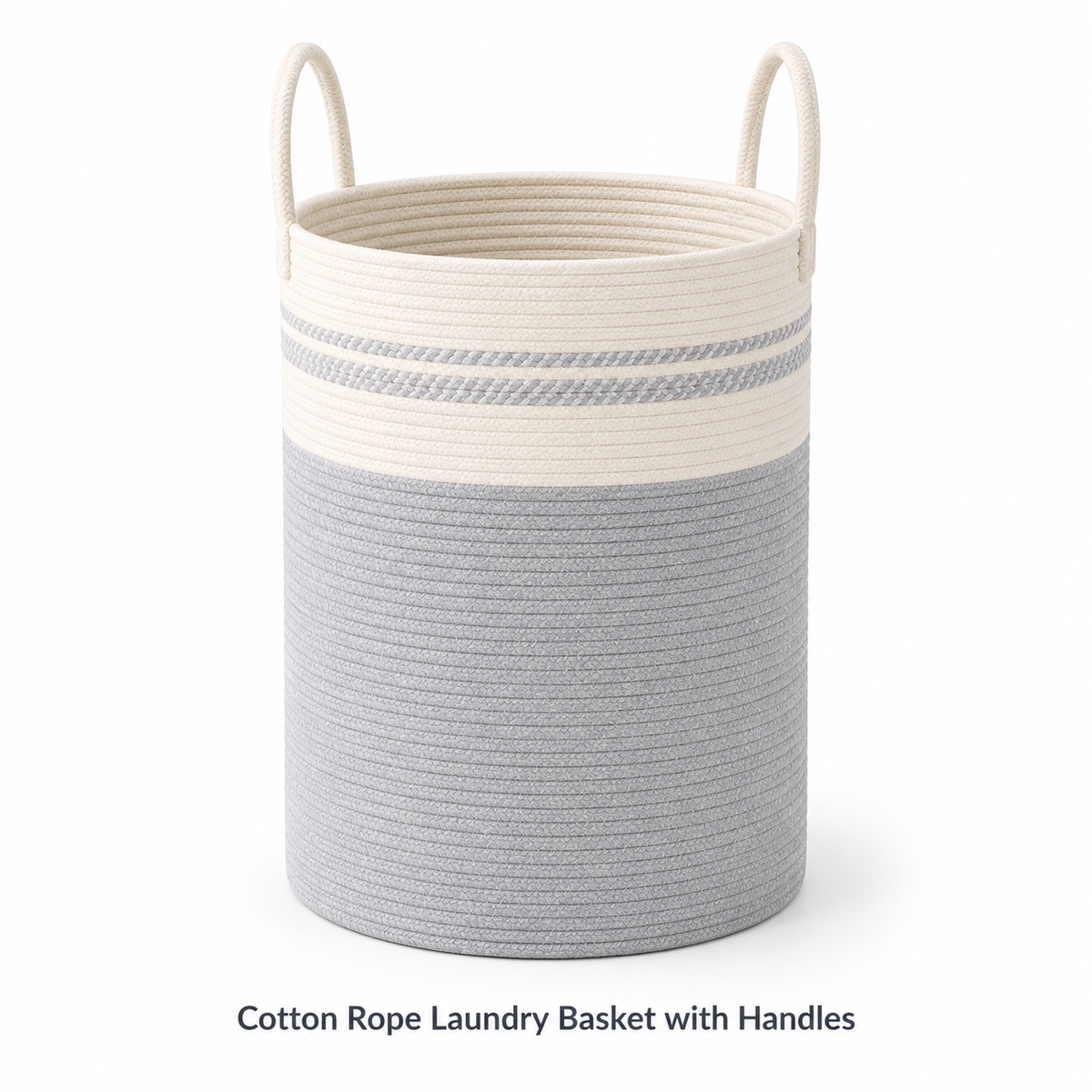Cotton Rope Laundry Basket with Handles