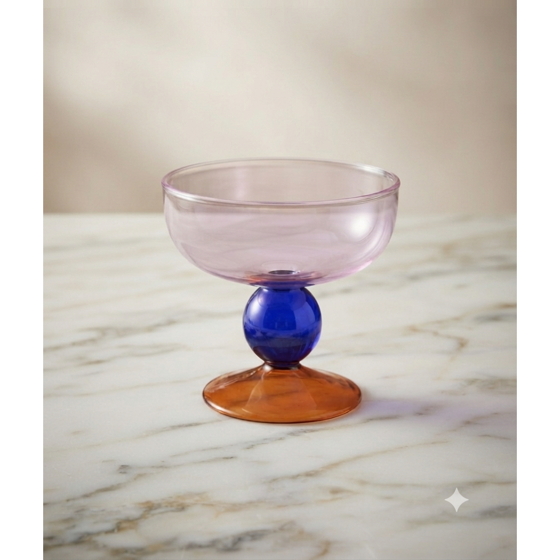 Modern Colored Glass Dessert Coupe Bowl - 220ml