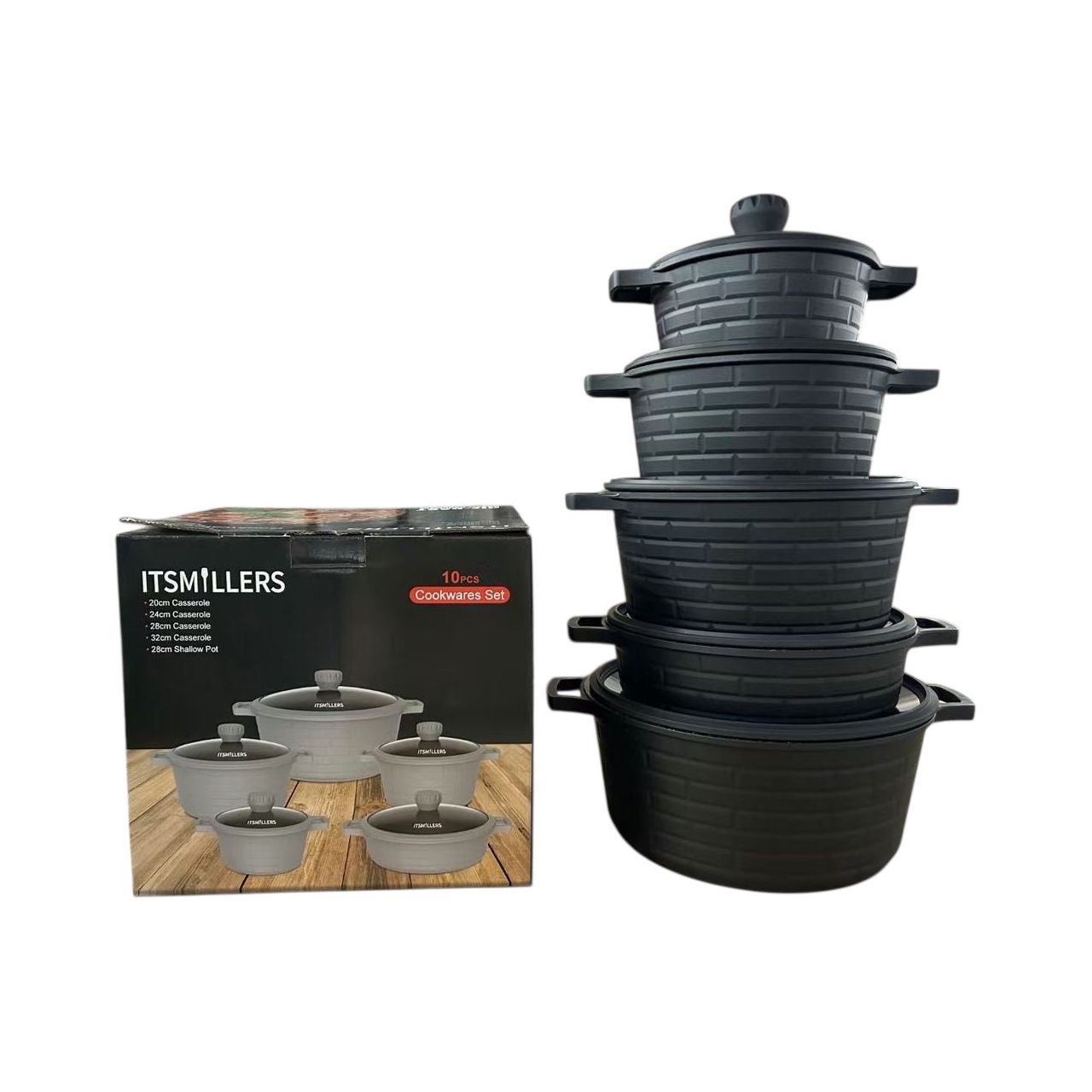 ITSMILLERS Cookware Set BLACK - 10 PCS