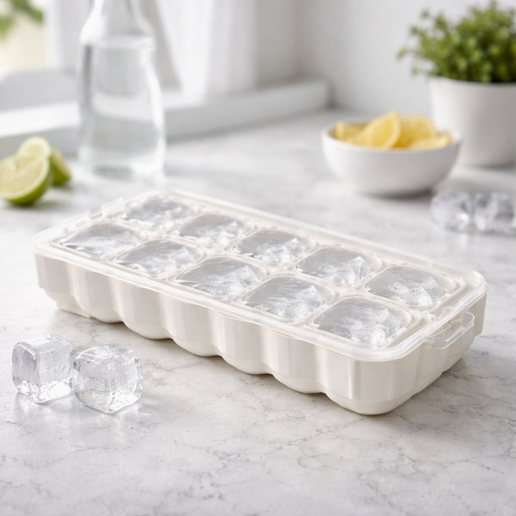 12-Grid Ice Cube Tray with Transparent Lid