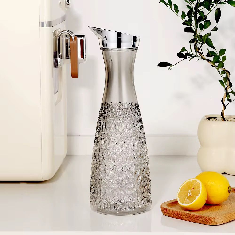 Textured Plexi Carafe with Chrome lid - 1000ml