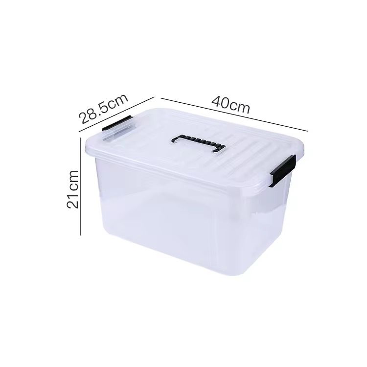30L Transparent Storage Box with Lid & Handle