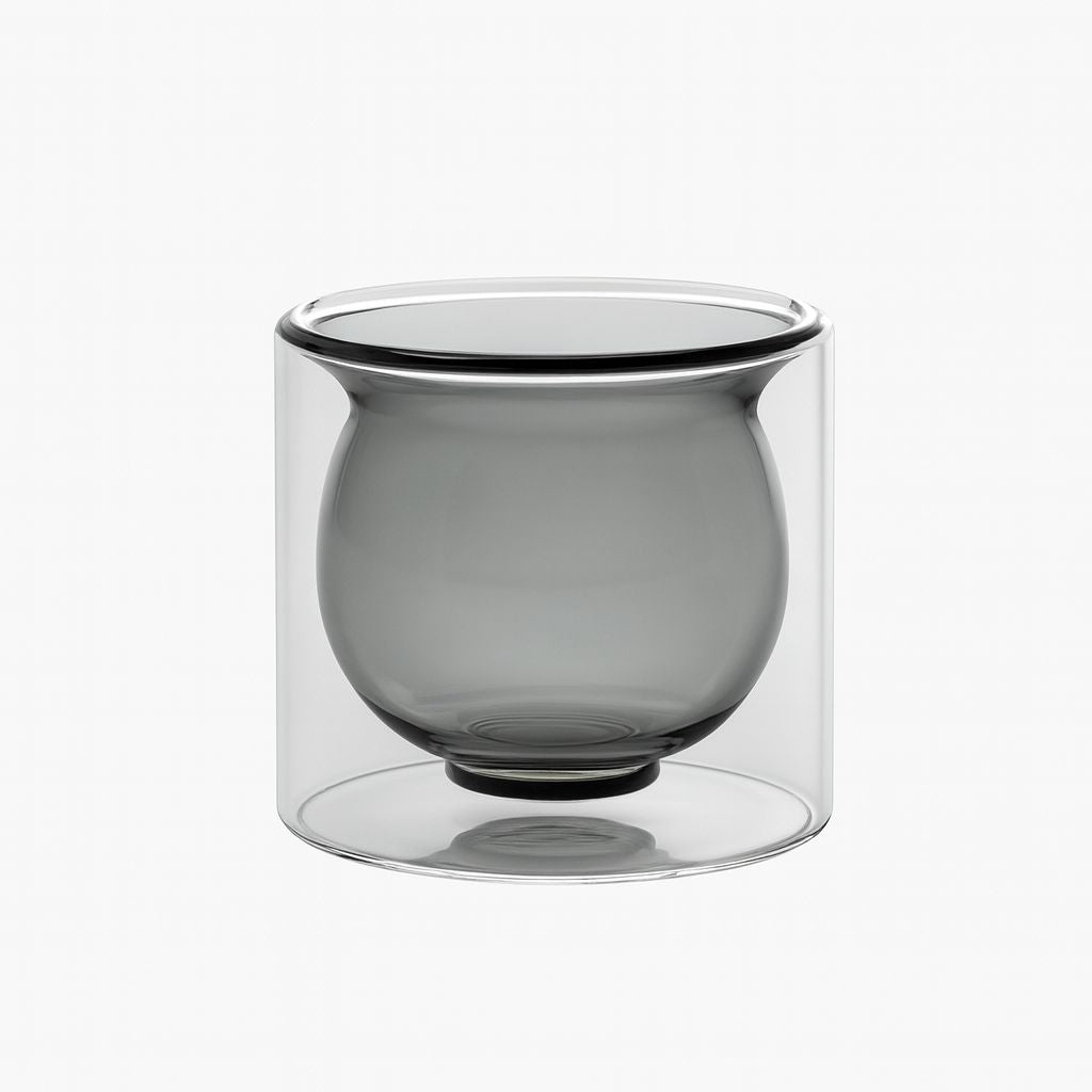 70ml Grey Double Wall-Espresso Glass Cup