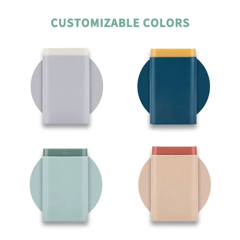Compact Weekly Pill Organizer with Protective Sliding Case - Blue