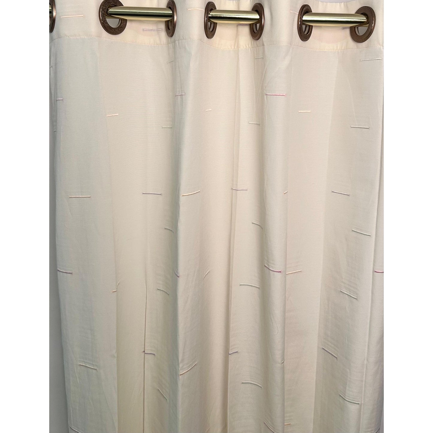 Beige Curtain with Thin Horizontal lines - 140x265cm