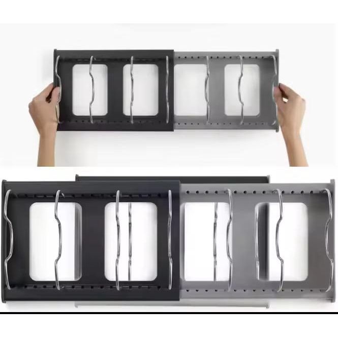 Adjustable Pot Lid & Pan Organizer Rack - Kitchen Storage Holder