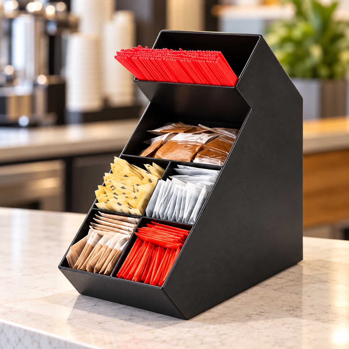Tiered Countertop Condiment Organizer – Black