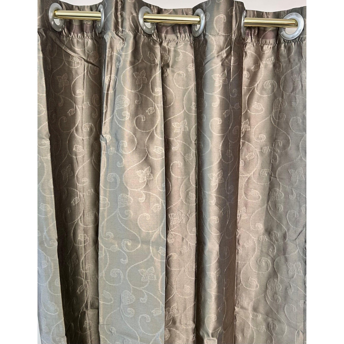 Grey Curtain with Design - 140x265cm