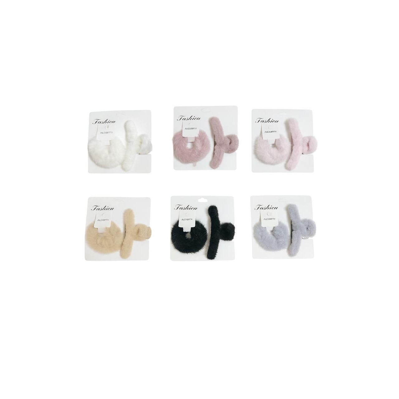 Fur Hair Accessories Set – Hanger Clip & Circular Scrunchie