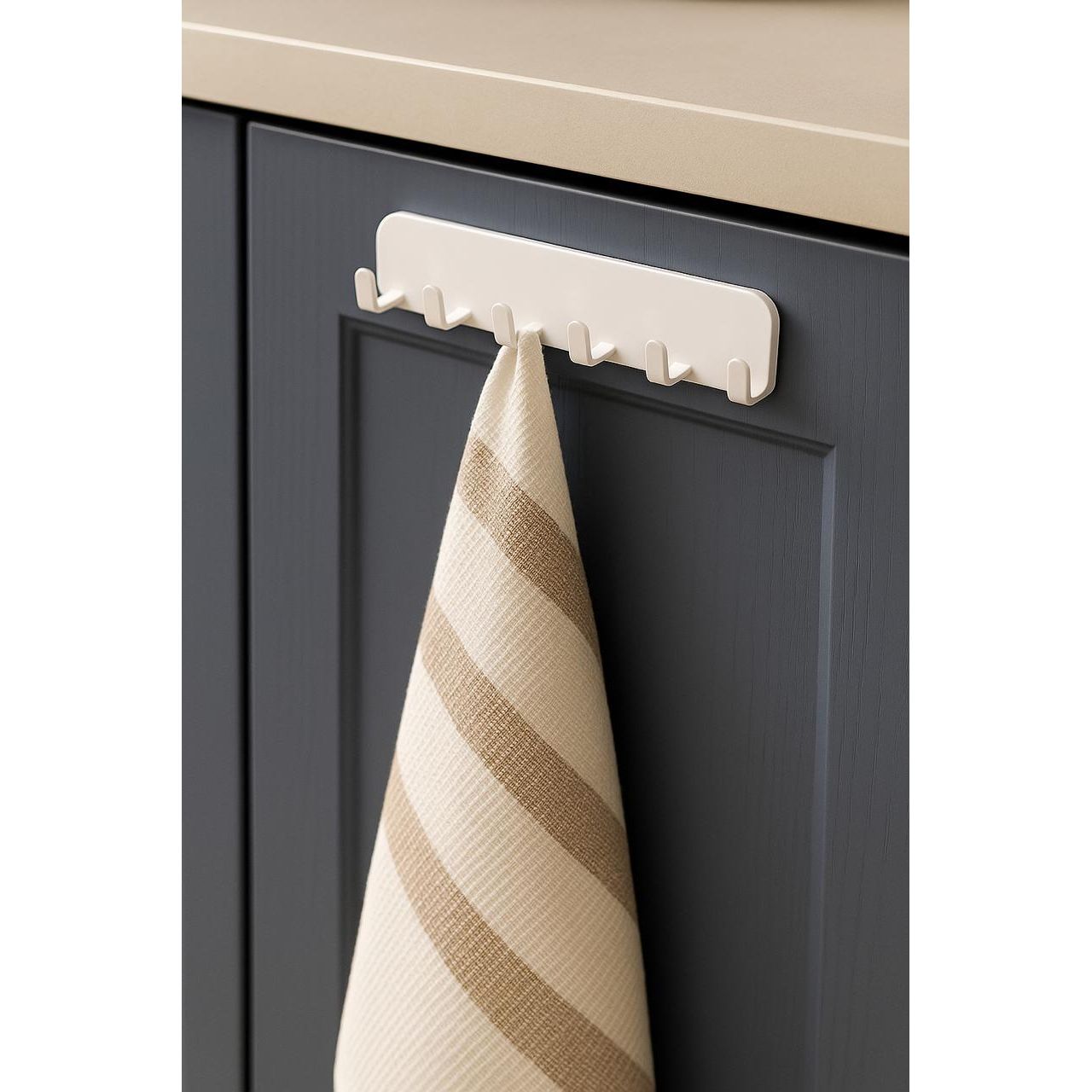 Multi-Hook Over Cabinet Organizer - 6 Hook Hanger