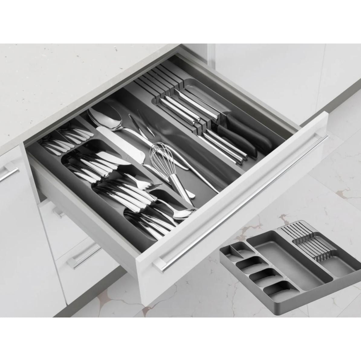 Cutlery Drawer Organizer - Grey