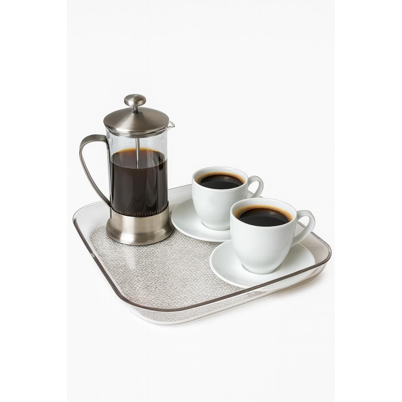 Clear Plexi Tray with Dotted Texture 44x31cm – Multipurpose Serving Tray