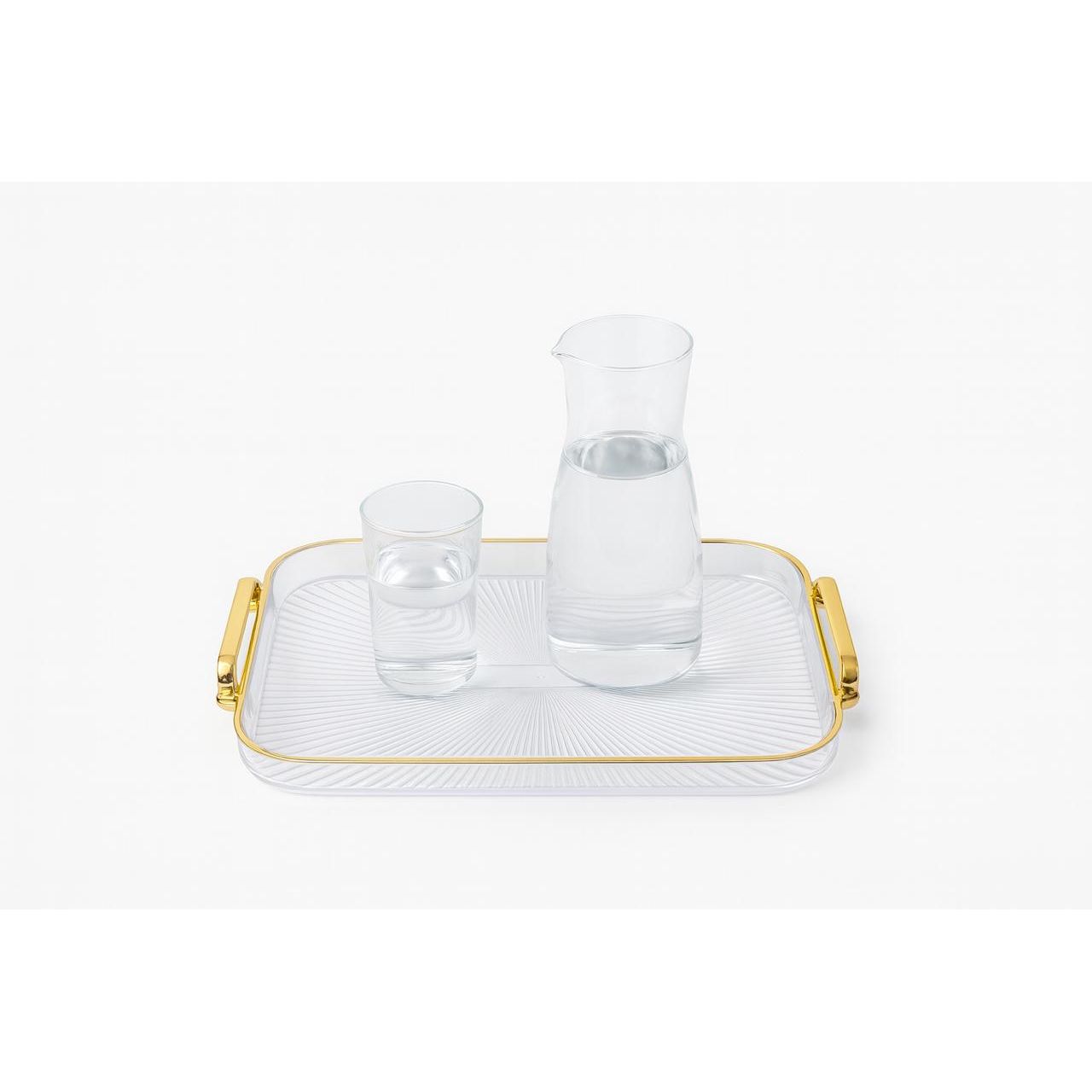 Clear Plexi Tray with Gold Handles – Elegant Serving Tray 40x26.5cm