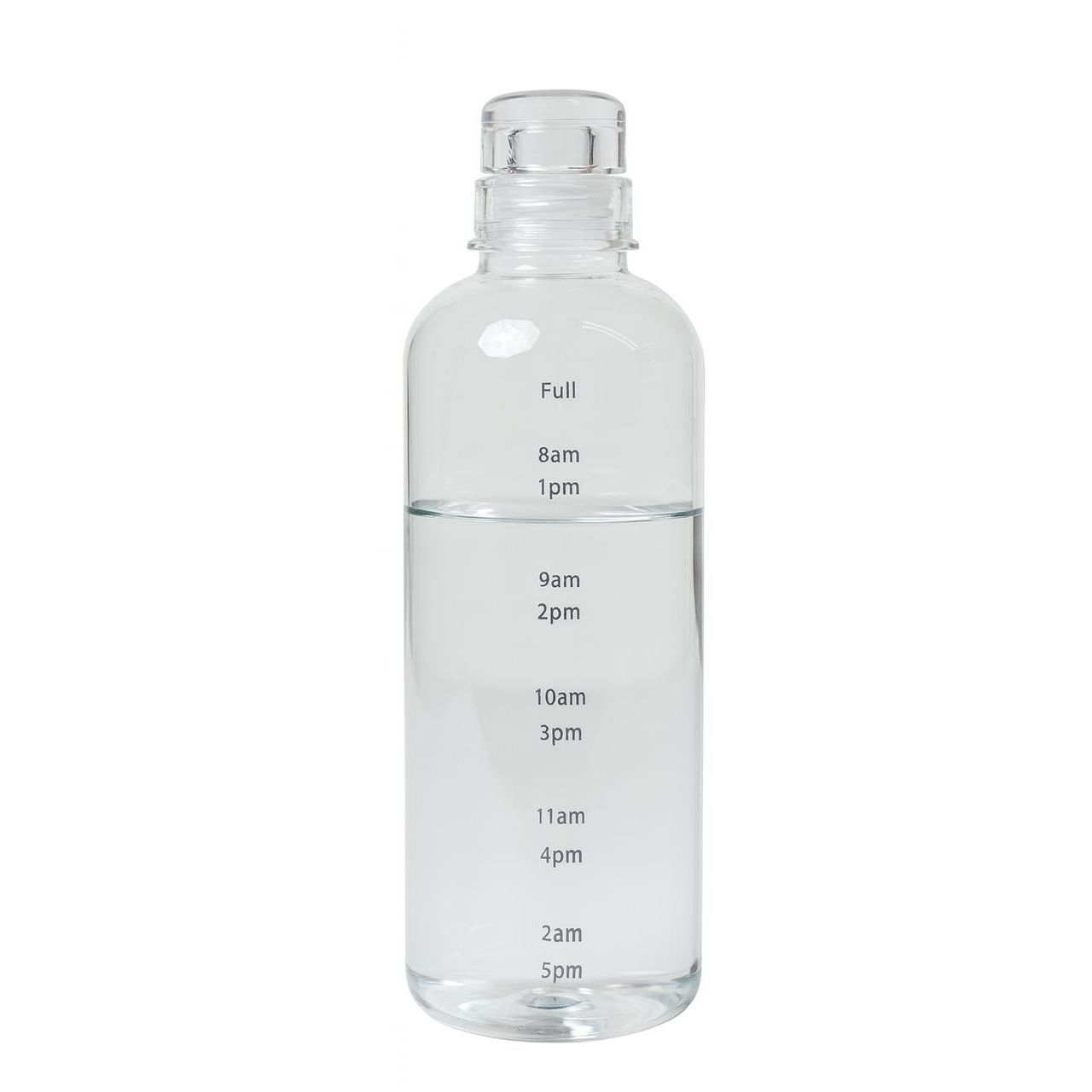 Clear Water Bottle with Time Markers Am Pm – Hydration Tracker Bottle 500ml
