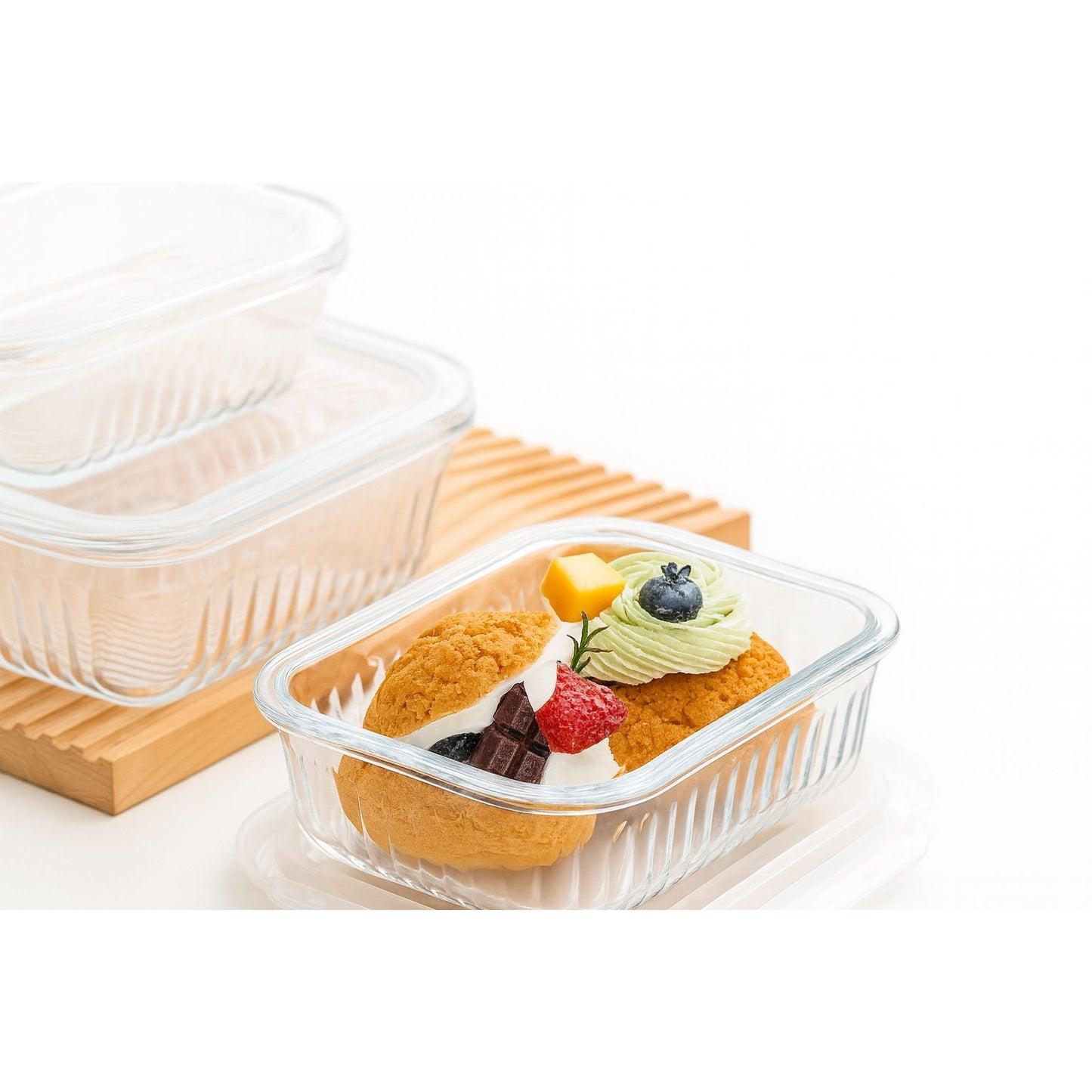 Ribbed Glass Meal Container - 640ml