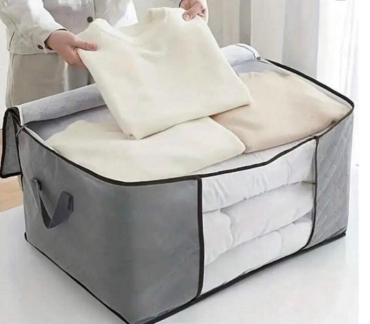 Foldable Non-woven Storage Organizer Box with Clear Window- 84L