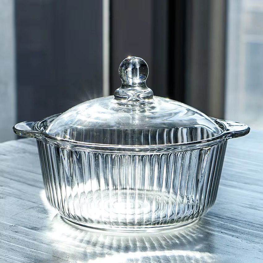 1.0L Heat-Resistant Glass Oven Pot with Lid