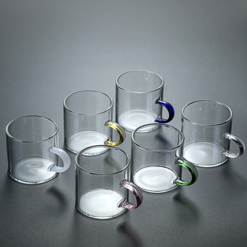 Colored Handle Small Glass Cup -1 pc - 120ml