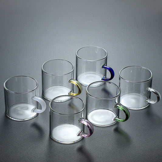 Colored Handle Small Glass Cup -1 pc - 120ml