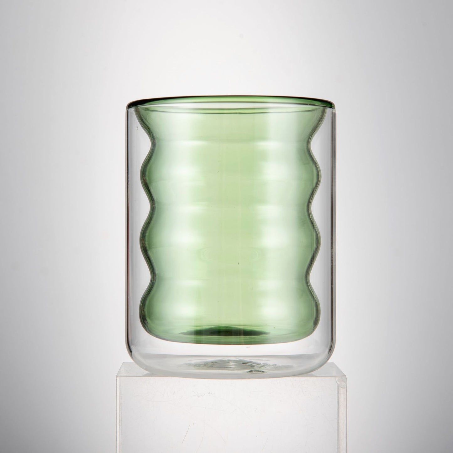 Double Wall Glass Cup Waves - 200ml - (by pcs not set)