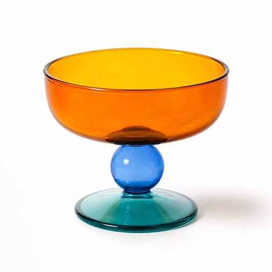 Modern Colored Glass Pedestal Decorative Bowl - 220ml