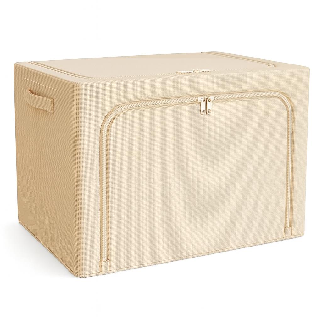 66L Foldable Fabric Storage Box with Zipper