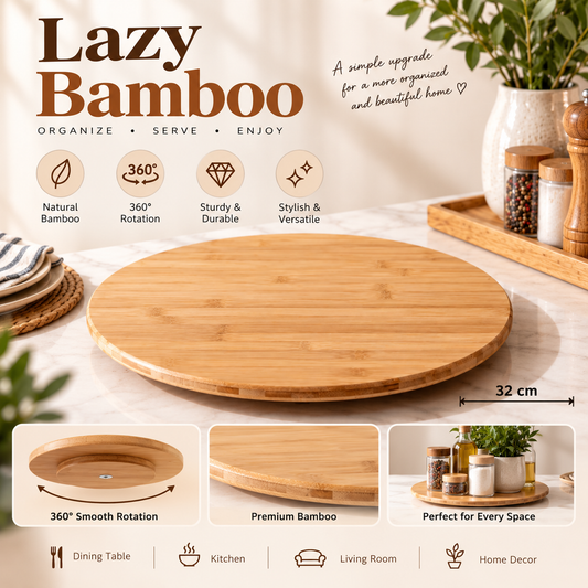 Lazy Bamboo - 32cm Rotating Serving Tray