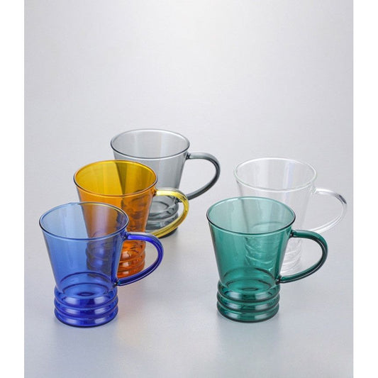 Colorful Glas Coffee Mug- 1 pc- 250ml
