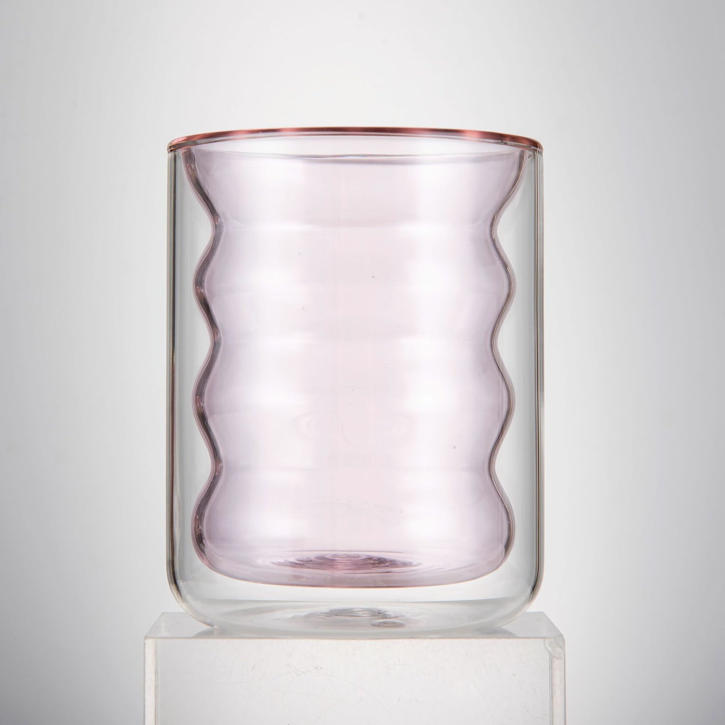 Double Wall Glass Cup Waves - 200ml - (by pcs not set)