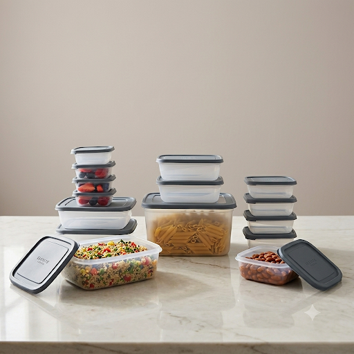19-Piece Plastic Food Storage Container Set