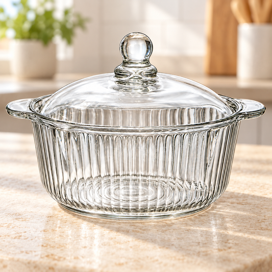 1.0L Heat-Resistant Glass Oven Pot with Lid