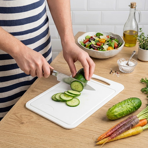 White Cutting Board with Shredder - 32x22cm