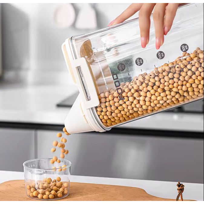 1800ml Airtight Food Storage Container with Measuring Cup Lid