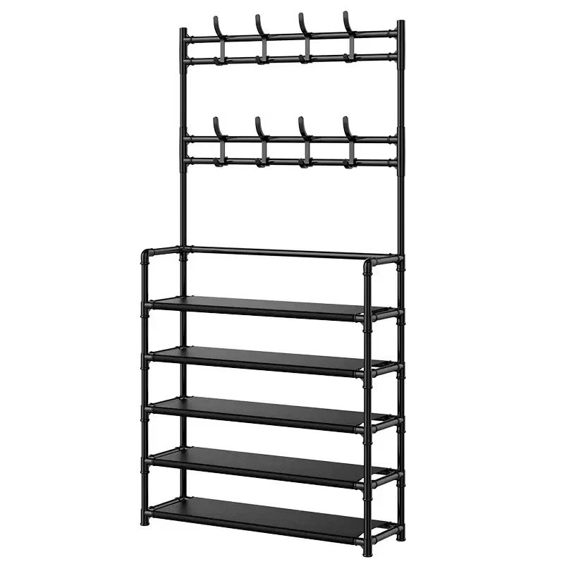 6 -Layers Shoe Rack & Clothes Hooks