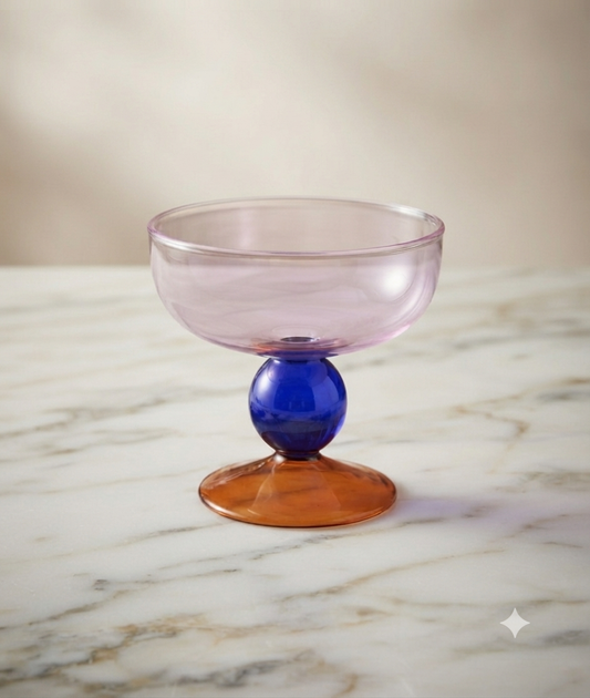 Modern Colored Glass Dessert Coupe Bowl - 220ml