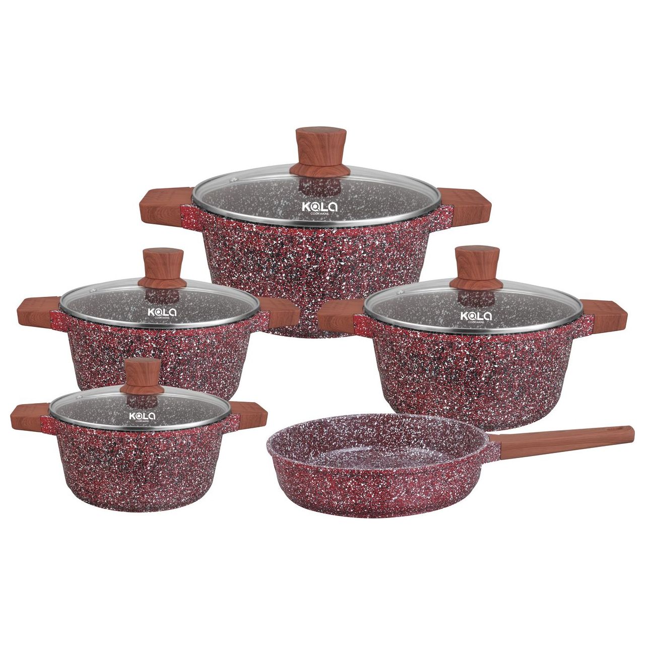 KALA Granite Stone Cookware Set RED - 9PC