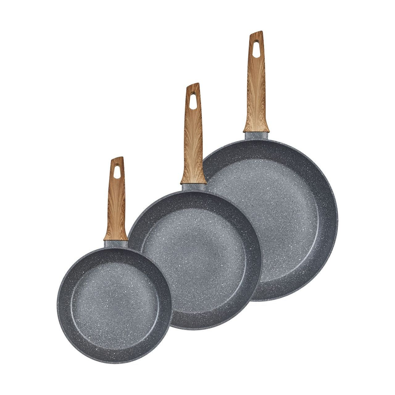 KALA Granite Non-Stick Frying Pan Set GREY- 3PC