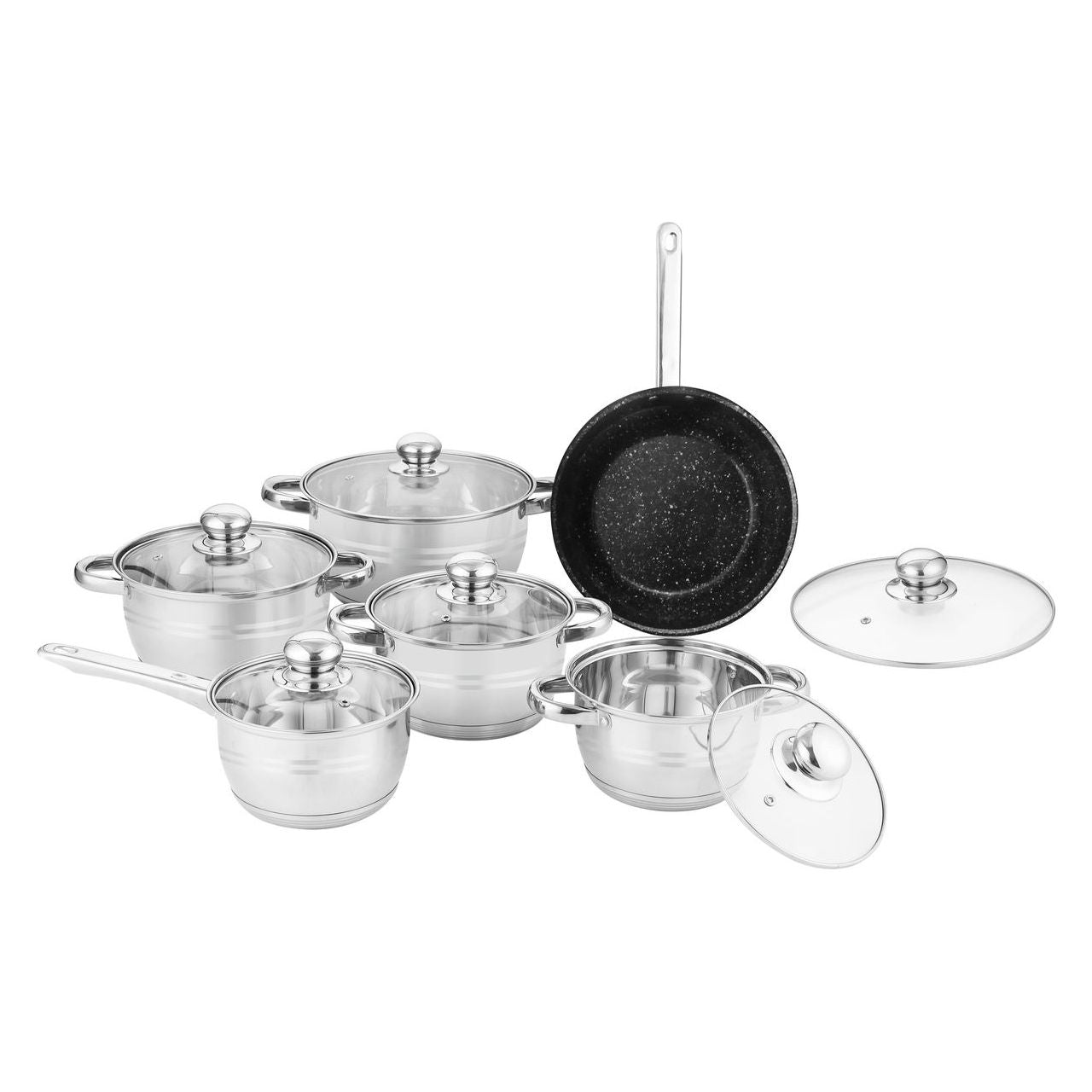 KALA Stainless Steel Cookware Set - 12PC Non-Stick Frying Pan
