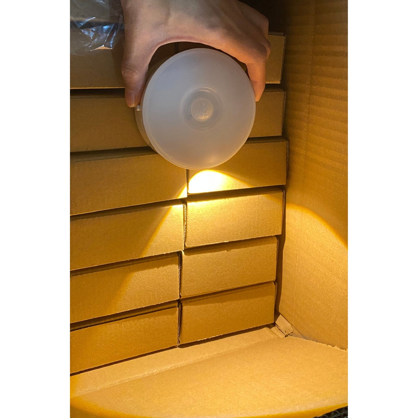 Rechargeable Round Motion Sensor Light - Adhesive and portable