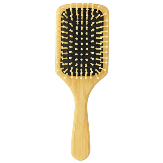 Bamboo Paddle Hair Brush – Gentle Detangling & Scalp Massage - black