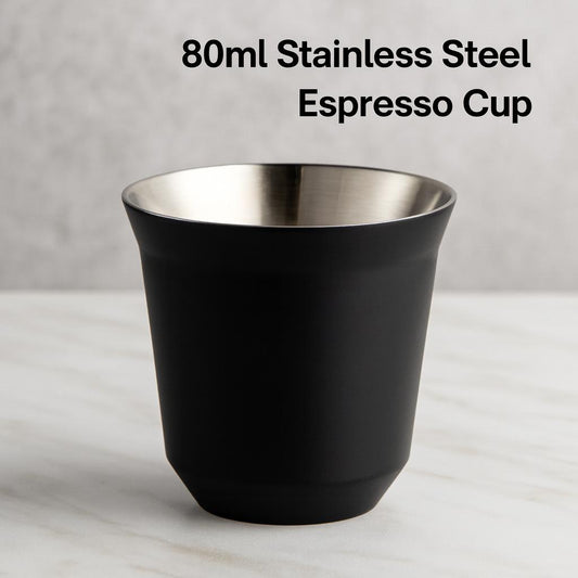 80ml Stainless Steel Espresso Cup - Black