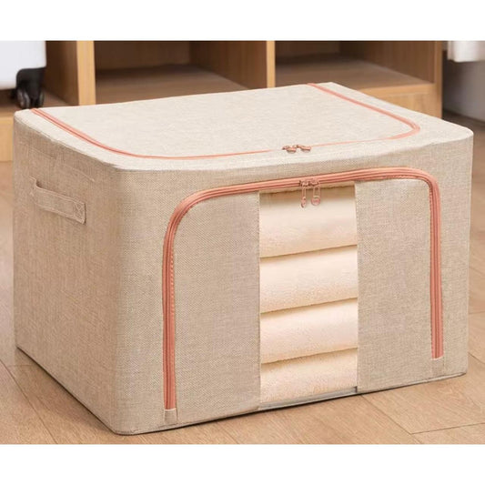 66L Foldable Fabric Storage Box - Beige