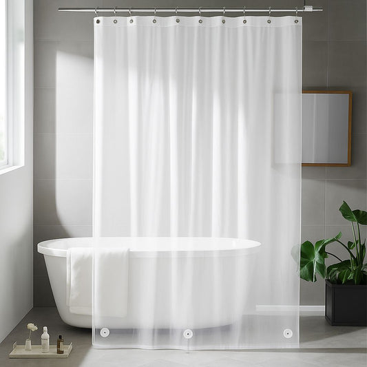 Stain & Soap Scum Resistant Shower Curtain Liner - White